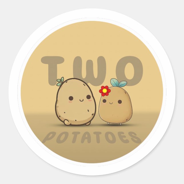Två klassiska runda etiketter för potatis (Framsida)