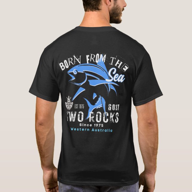 Två Klippor Fisketräja T Shirt (Baksida)