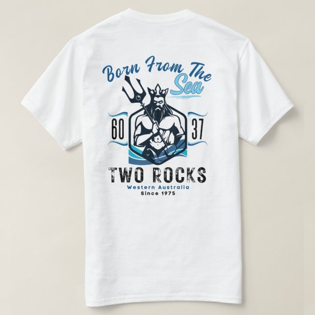 Två klippor födda ur havet t shirt (Design baksida)