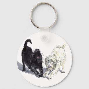 Två klotter Keychain Nyckelring