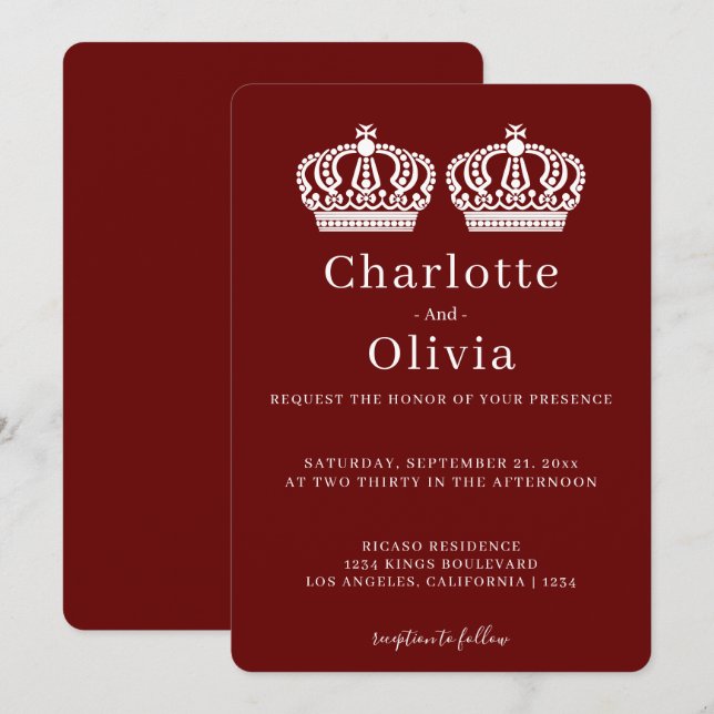 Två köer gör en parad Krona, som är Gay Bröllop (Fram/baksida)