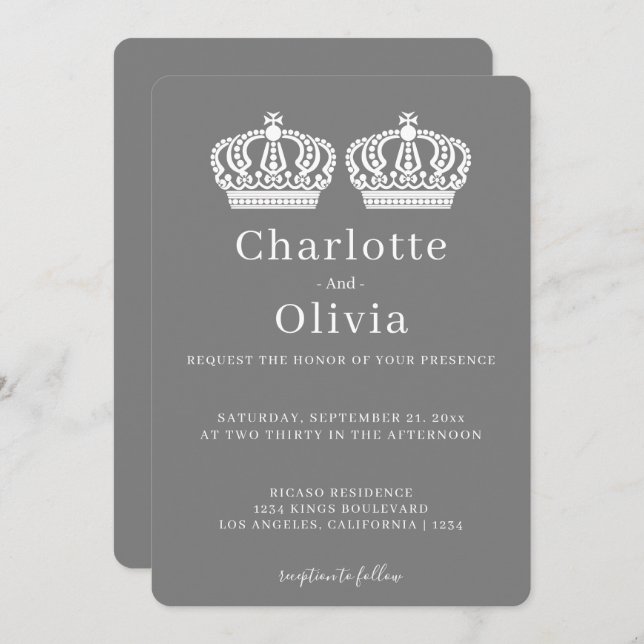 Två köer gör en parad Krona, som är Gay Bröllop (Fram/baksida)