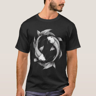 Två Koi-fiskar som simmar i Yin Yang-formation T Shirt