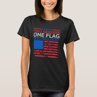Två Kön En Flagga Noll Ursäkter Patriotisk Tee