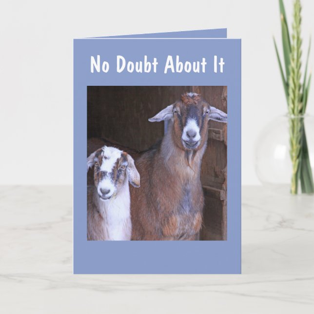 Två konstiga Goats Birthday Kort (Framsida)