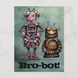 Två konstiga roboter - Bro-Bot! Vykort