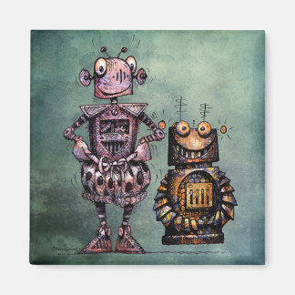 Två konstiga Steampunk Robots! Magnet