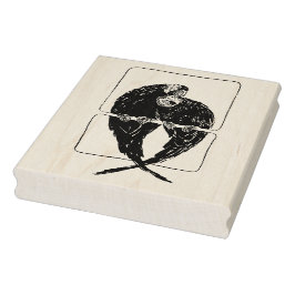 Två konstnärer i Wood Art Frimärke Stämpel