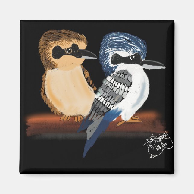 Två Kookaburra Magnet  (Framsidan)