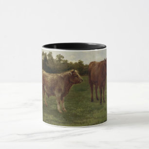 Två kor i en gårds Fält (Rosa Bonheur) Mugg