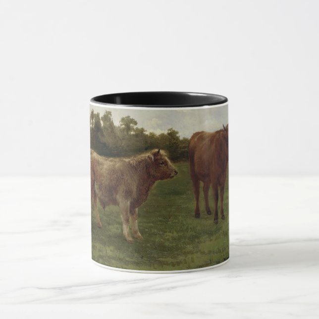 Två kor i en gårds Fält (Rosa Bonheur) Mugg (Center)