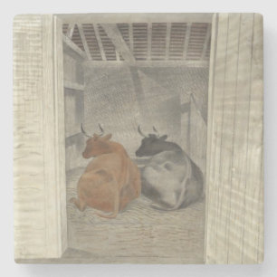 Två kor i en stabel (av Eric Ravilious) Stenunderlägg