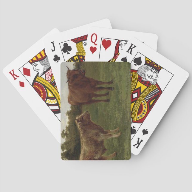 Två kor i Fält (av Rosa Bonheur) Casinokort (Baksidan)