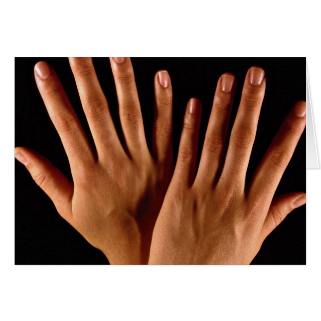 Två korsade händer hälsningskort (Framsidan Horizontal)