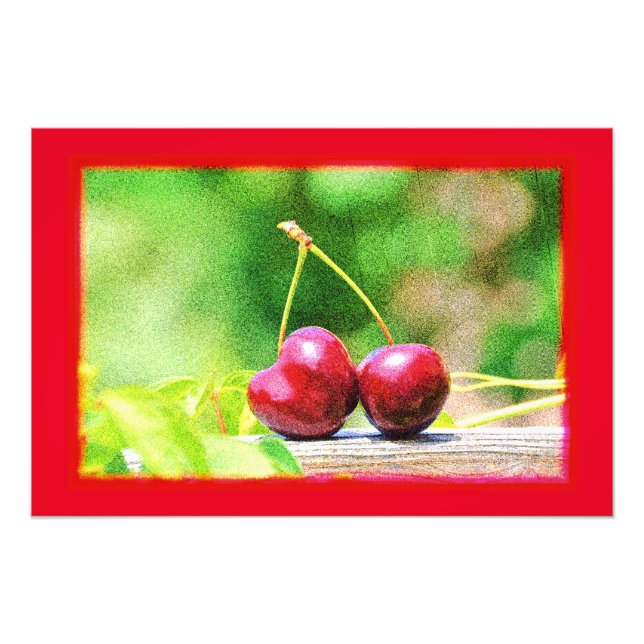 "Två körsbär Fruit" Cute Photo. Köp nu Fototryck (Framsidan)