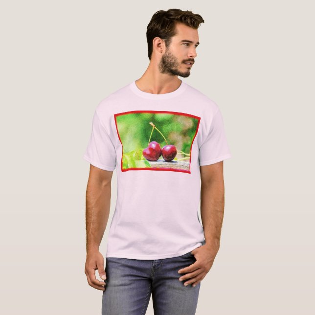 "Två körsbär Fruit" Cute Photo. Köp nu T Shirt (Hel framsida)