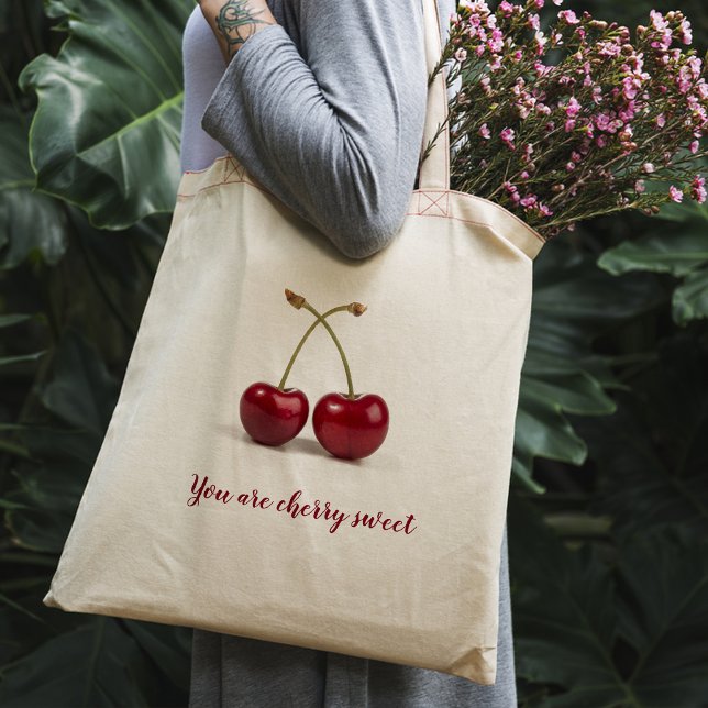 Två körsbär Tote Bag Tygkasse (Two cherries Tote Bag
)