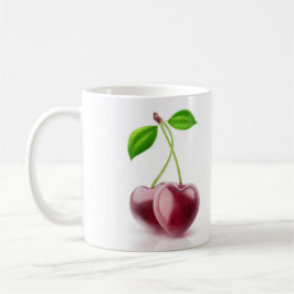 Två körsbärshjärtan kaffemugg