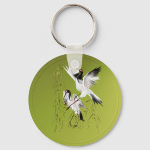 Två kranar i Bambu-Keychains Nyckelring
