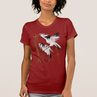 Två kranar i bambuskjortor t shirt