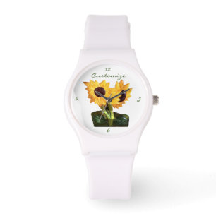 Två krukade solrosplantor Thunder_Cove Armbandsur