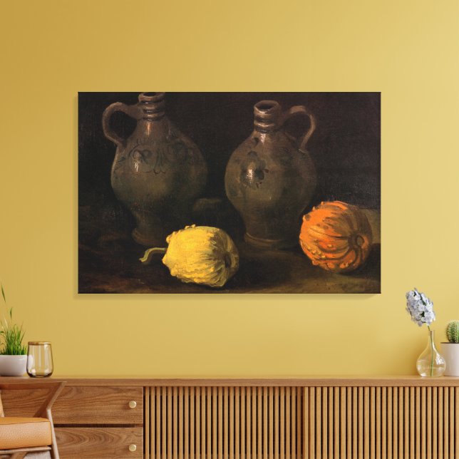 Två krukor och två pumpor av Vincent van Gogh Canvastryck (Insitu (Vardagsrum))