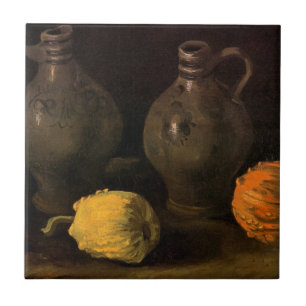 Två krukor och två pumpor av Vincent van Gogh Kakelplatta