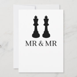 Två Kung Chess Delar Gay Bröllop Meddelande