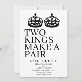 Två Kung gör en Pair Gay Bröllop Meddelande