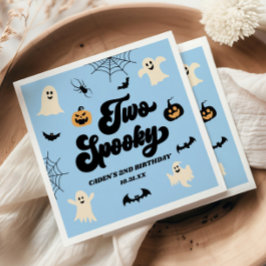 Två kusliga blå Halloween 2-års födelsedagsfest Pappersservett