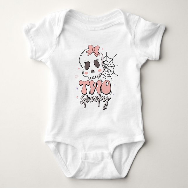 Två kusliga söta rosa Halloween namn födelsedag T Shirt (Framsida)