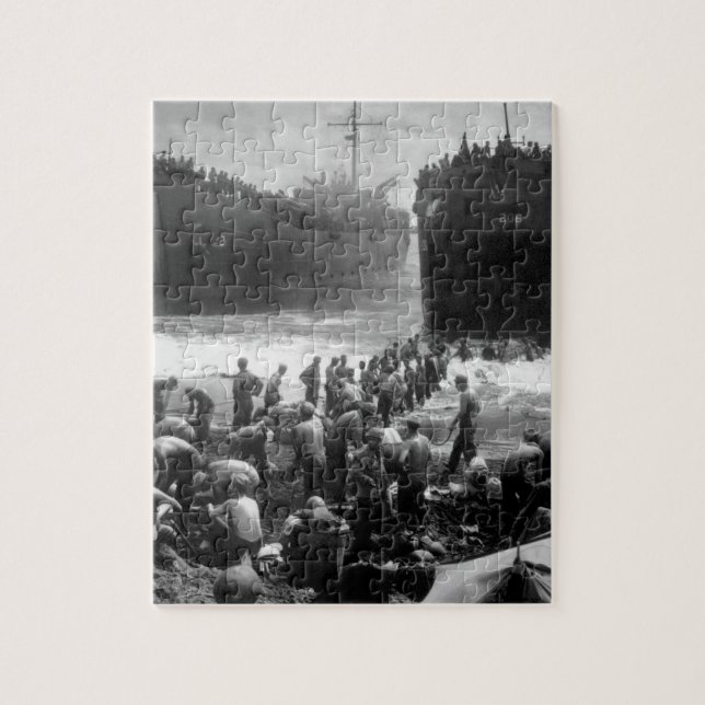 Två kusten open_War Vakt-bemannade LST avbildar Pussel (Vertikal)