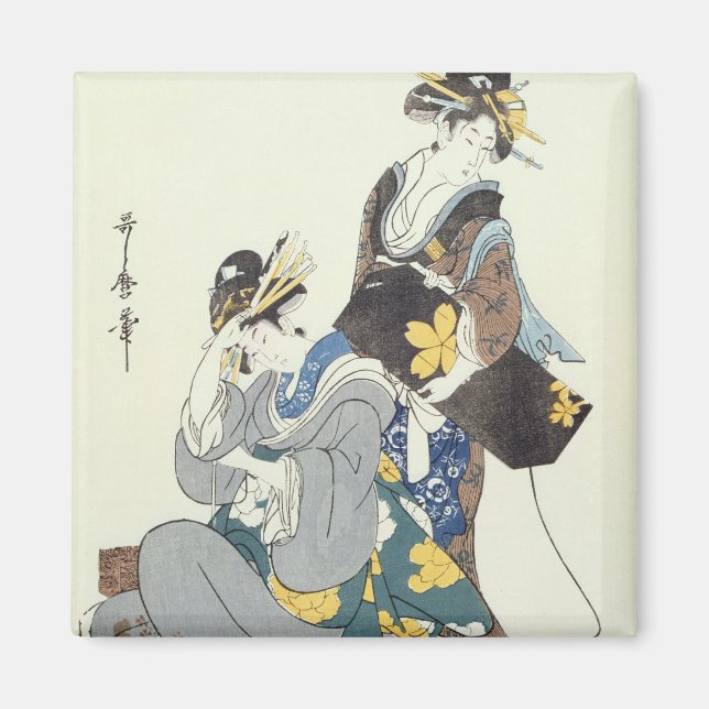 Två kvinnliga Figurer Magnet (Framsidan)