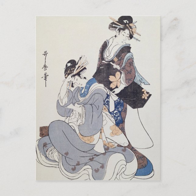 Två kvinnliga Figurer Vykort (Framsida)