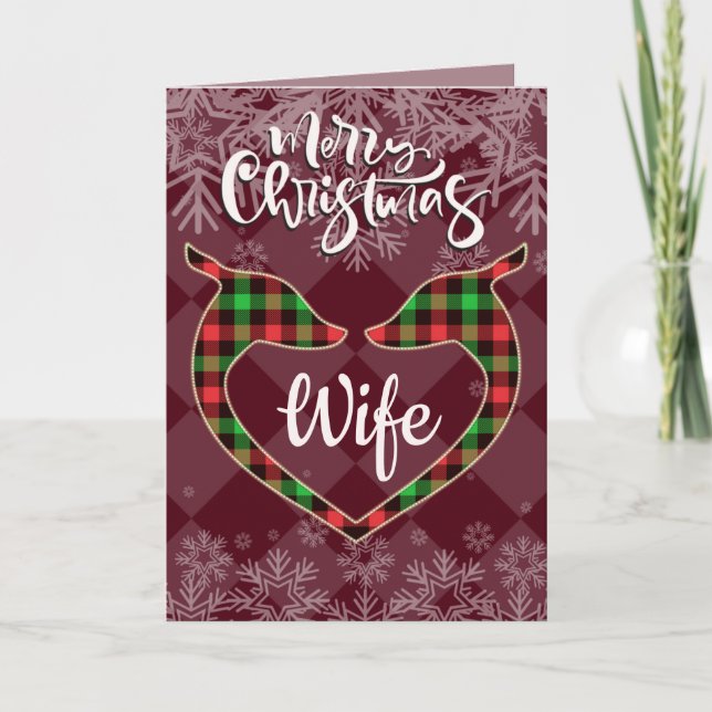 Två kvinnliga Hjortar för frun/flickvän Jul Kort (Framsida)