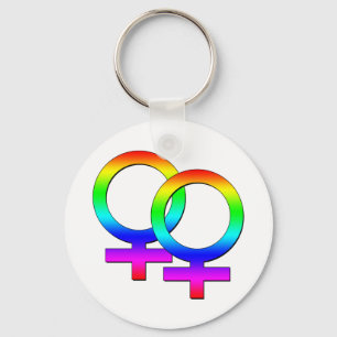 Två kvinnliga tecken Keychain Nyckelring
