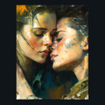 Två kvinnor i Kärlek Poster<br><div class="desc">AI skapade ett vackert par av lesbisk i ett romantiskt ögonblick</div>
