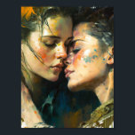 Två kvinnor i Kärlek Poster<br><div class="desc">AI skapade ett vackert par av lesbisk i ett romantiskt ögonblick</div>