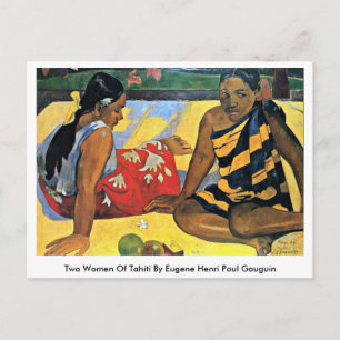 Två kvinnor i Tahiti av Eugene Henri Paul Gauguin Vykort