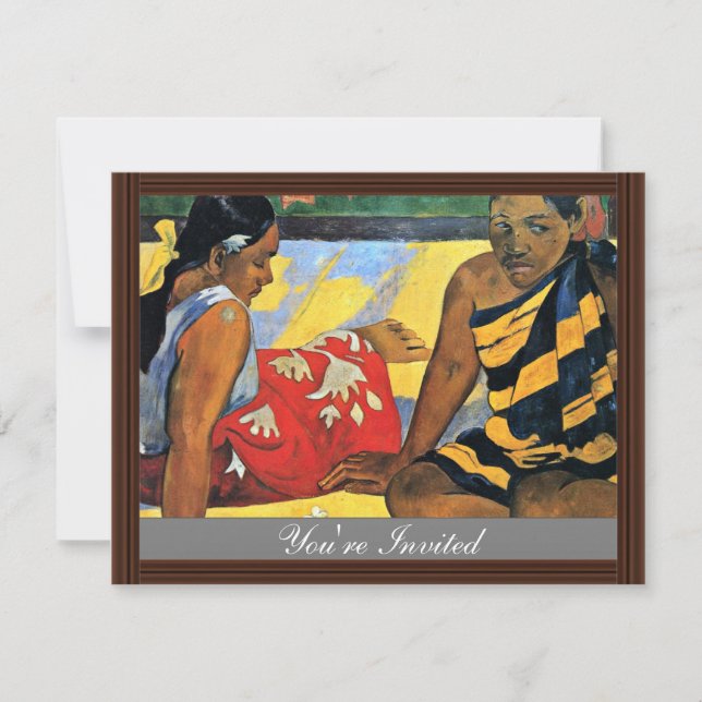 Två kvinnor i Tahiti (det nya Parau Api) Inbjudningar (Framsida)