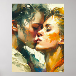 Två kvinnor Kiss Poster