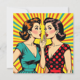 Två kvinnor som arrangerar hemlig reklam, pop Art
