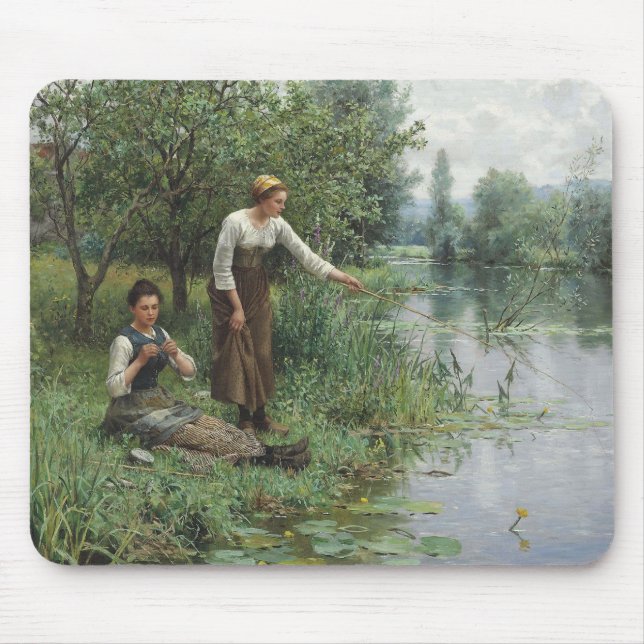 Två kvinnor som fiskar vid den Daniel Ridgway Musmatta (Framsidan)