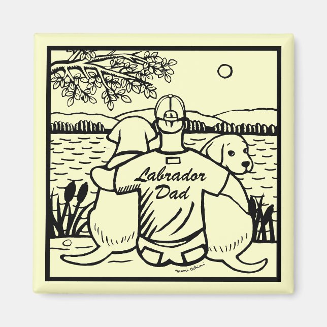 Två Labradors och Pappa Magnet (Framsidan)