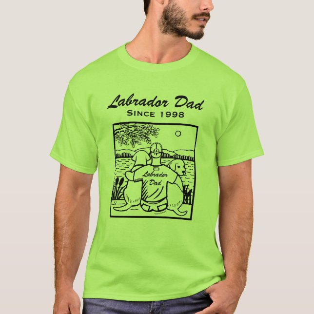 Två Labradors och pappa Tee Shirt (Framsida)