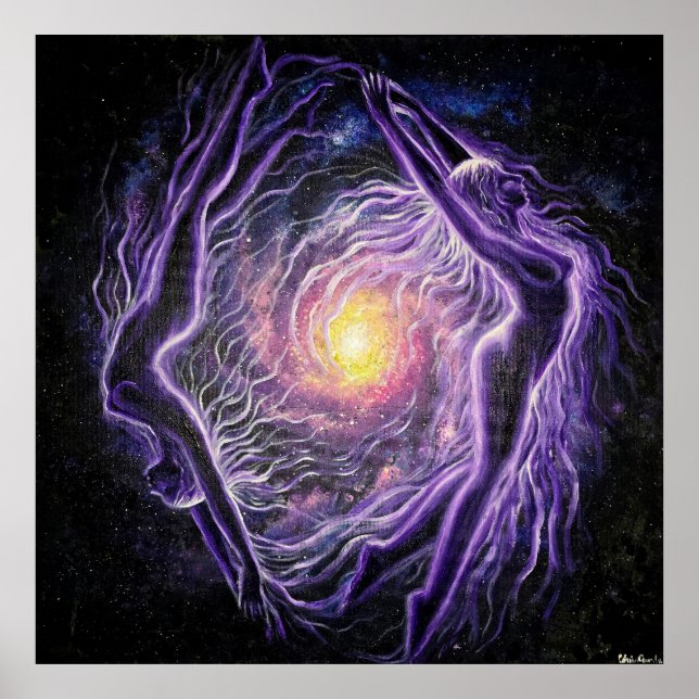 Två lågor i universum i kärlek poster (Framsidan)