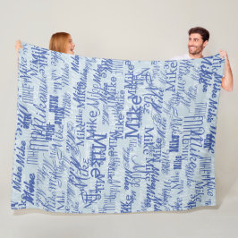 Två Lagrar (2-tonsblå), överstrykning av Namn Fleecefilt