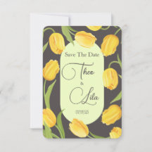 Två Läppar och Tulips Bröllop spara datum