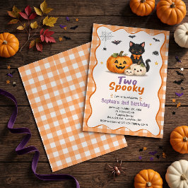 Två läskiga Halloween 2-års födelsedagsinbjudan Inbjudningar