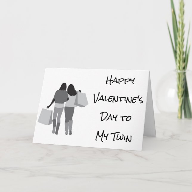 TVÅ LÅT OSS GO **SKOPPING** PÅ VALENTINS DAG KORT (Framsida)
